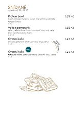 Snídaně a snacky v kafeBistro