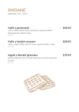Snídaně a snacky v kafeBistro