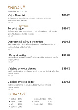 Snídaně a snacky v kafeBistro