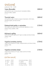 Snídaně a snacky v kafeBistro
