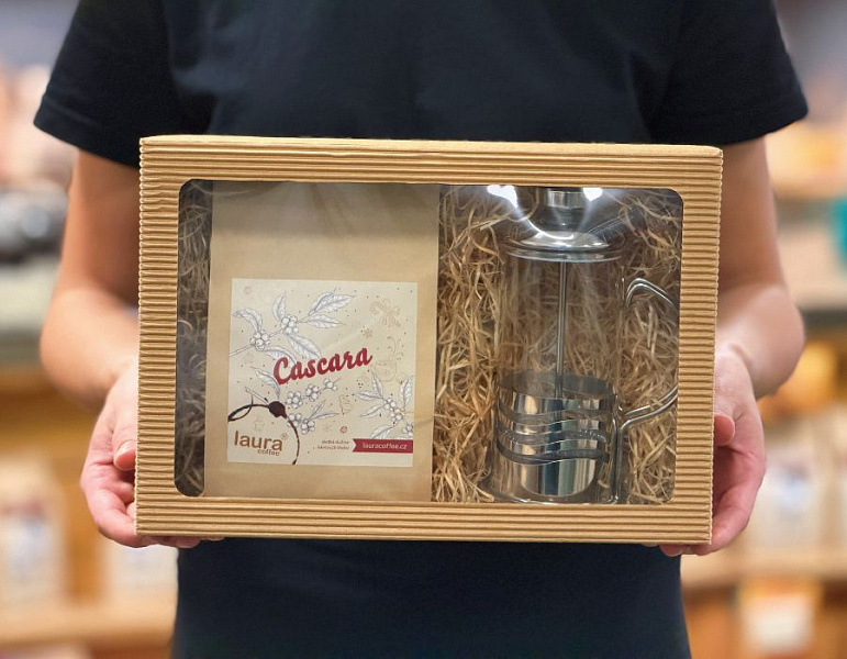 Příprava Cascary s french pressem